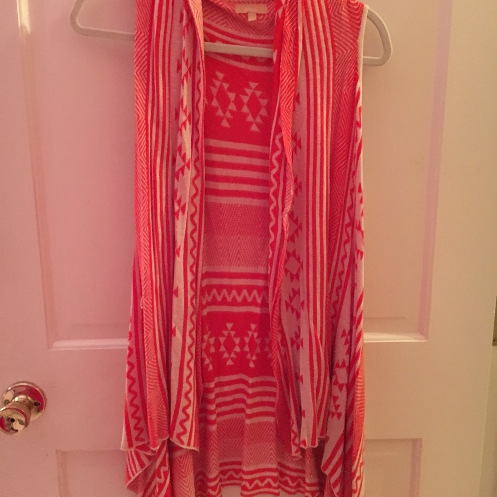 Long patterned sweater vest